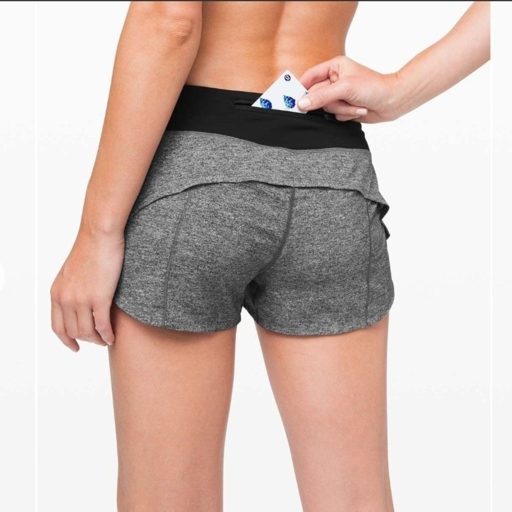 Lululemon Speed Up Mid-Rise 2.5" Running Shorts Heather Lux Multi Black Size 8 - Picture 9 of 9